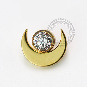 TN1579 Topo Lua com Zirconia Titânio PVD Gold