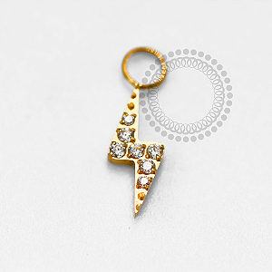 TN1612 Pingente Raio Cravejado Titânio PVD Gold