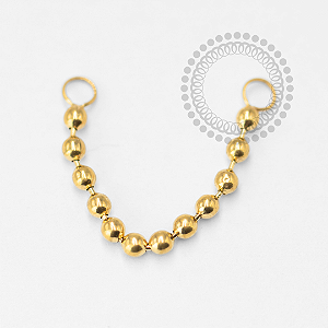 TN1638 Corrente de Esferas Titanio PVD Gold