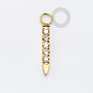 TN1695 Pingente Pingo De Brilho Titânio PVD Gold