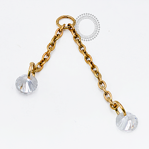 TN1706 Pingente Correntes 2 CZ Titânio PVD Gold
