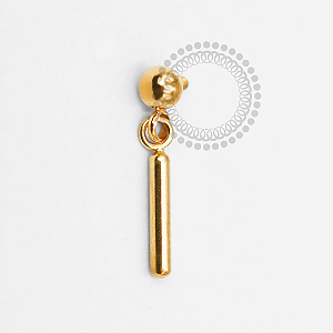 TN1741 Topo Esfera Pingente Barra Titânio PVD Gold
