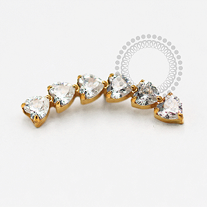 TN1760 Topo Cluster 6 Corações Titanio PVD Gold