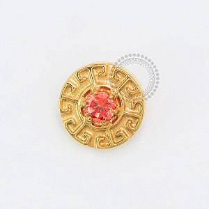 TN1794 Topo Sol Inca CZ Laranja Titânio PVD Gold