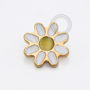 TN1813 Topo Margarida Resinada Titânio PVD Gold