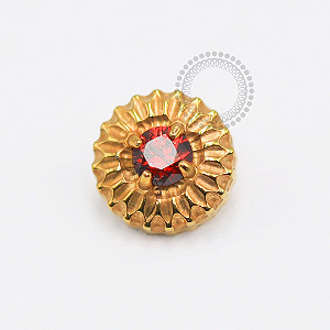 TN1814 Topo Girassol CZ Garnet Titânio PVD Gold