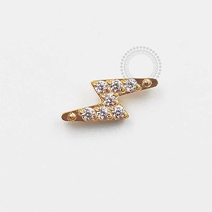 TN269 Topo Raio Cravejado Titânio PVD Gold