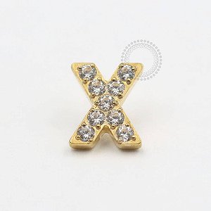 TN538 Topo X Cravejado Titânio PVD Gold