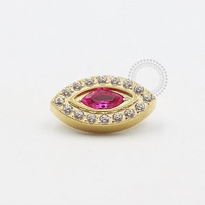 TN553 Topo Olho Cravejado Titânio PVD Gold