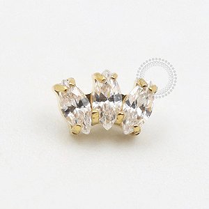 TN559 Topo Mini Cluster Navetes Titânio PVD Gold