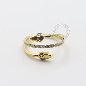 TN601 Segmento 2 Cobras CZ Titânio PVD Gold