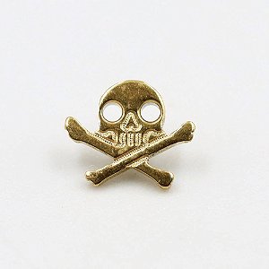 TN694 Topo Caveira Pirata Titânio PVD Gold
