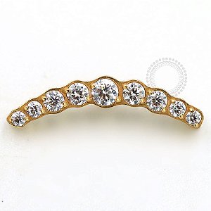 TN717 Topo Cluster Arco CZ Titânio PVD Gold