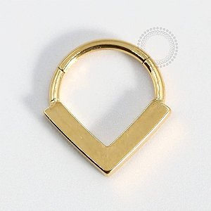 TN718 Segmento Moderno em V Titânio PVD Gold