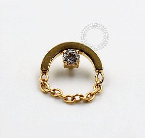 TN730 Topo Arco CZ Corrente Titânio PVD Gold