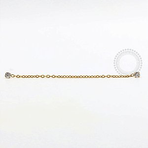 TN768 Topo Corrente CZ 2 Roscas Titânio PVD Gold