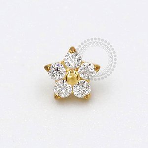 TN779 Topo Flor Zirconias 3.7mm Titânio PVD Gold