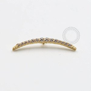 TN861 Topo Arco Cravejado Titânio PVD Gold