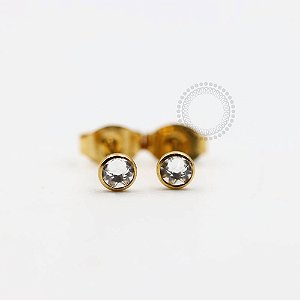 TN915 Brinco Cristal Titânio PVD Gold