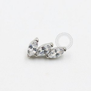 TN1015 Topo Cluster 3 Navetes CZ Titânio ASTM F-136