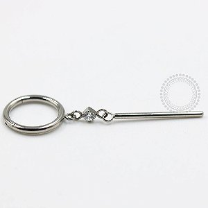 TN1032 Segmento 8mm Pingente CZ Barra Titânio ASTM F136