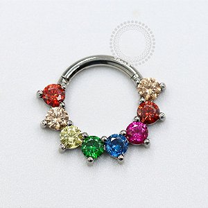 TN1065 Segmento CZ Rainbow Frontal Titanio ASTM F136