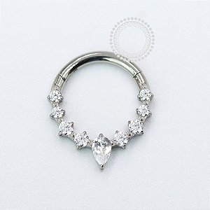 TN1068 Segmento Frontal 8mm CZ Navete Titânio ASTM F136