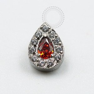 TN1077 Topo Gota Cravejado Titânio ASTM F-136