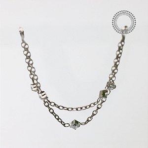 TN1107 Corrente Elo Duplo Zirconias Titânio ASTM F136