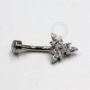 TN1113 Navel Triangular Navetes CZ  Titânio ASTM F136