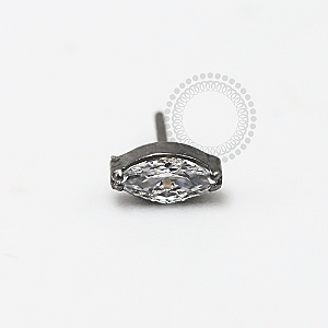 TN1155 Topo Navete CZ Push Pin Titânio ASTM F-136