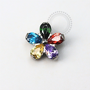 TN1160 Topo Flor Margarida CZ Titânio ASTM F-136