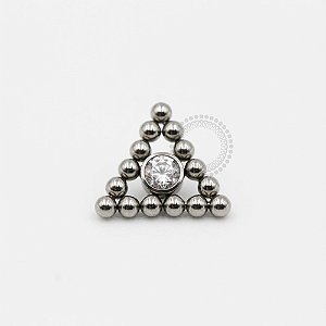 TN124 Topo Pirâmide Esferas Zirconia Titânio ASTM F-136