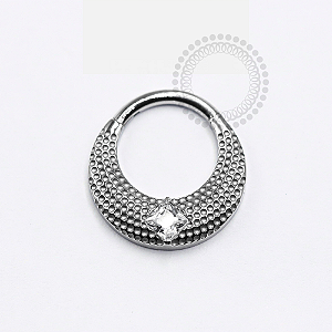 TN1244 Segmento Texturizado Frontal CZ Central Titânio ASTM F136