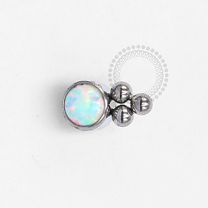 TN1257 Topo Opala Sintética  3 Esferas Titânio ASTM F-136