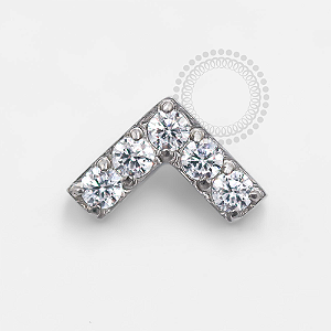 TN1288 Topo V Cravejado Titânio ASTM F-136