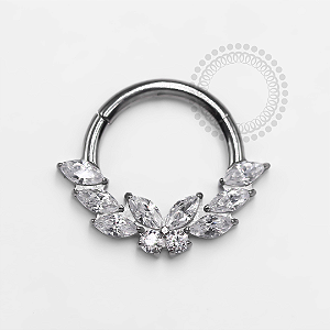 TN1306 Segmento 8mm CZ Borboleta Frontal Titânio ASTM F136