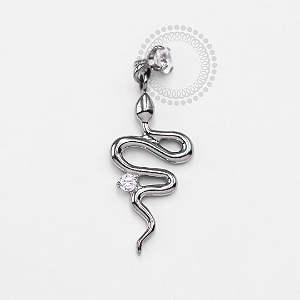 TN1315 Topo CZ Pingente Cobra Titânio ASTM F136