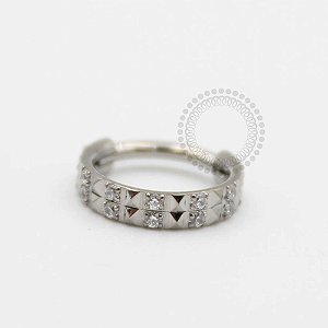 TN133 Segmento Texturizado CZ Duplo Titânio ASTM F136