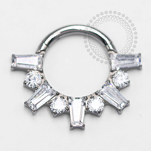 TN1352 Segmento 8mm CZ Baguetes Titânio ASTM F136