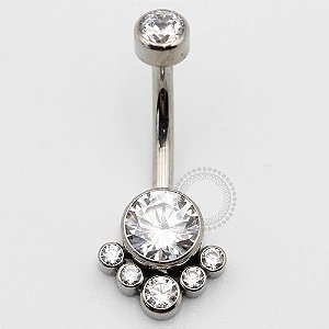 TN142 Navel Decorada Zirconias Titanio ASTM F136