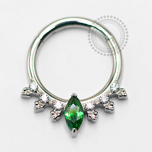 TN1474 Segmento Frontal 8mm Navete Esmeralda Titânio ASTM F136