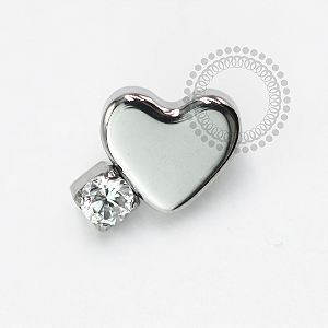 TN1563 Topo Coração com Zirconia Lateral Titânio ASTM F-136
