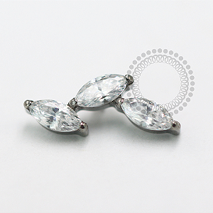 TN1567 Topo Cluster Navetes CZ Titânio ASTM F-136