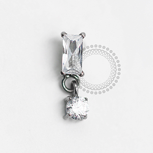 TN1571 Topo Retângular Com Ponto De Luz ASTM F-136