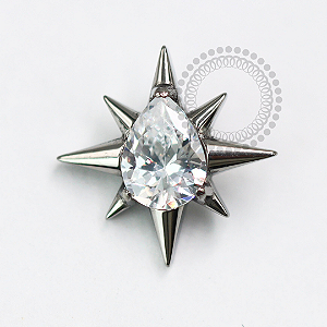 TN1572 Topo Estrela Gota Central Titânio ASTM F-136