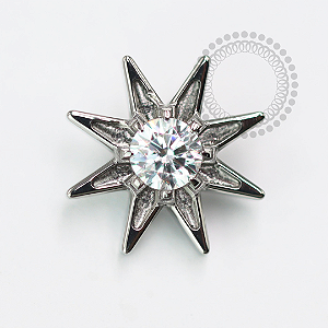 TN1573 Topo Estrela CZ 8 Pontas Titânio ASTM F-136