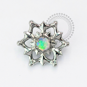 TN1645 Topo Flor de Lótus com Opala Titanio ASTM F136