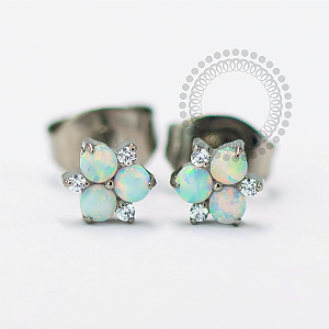 TN1659 Brinco Trinity Opalas e Zirconias Titanio ASTM F136