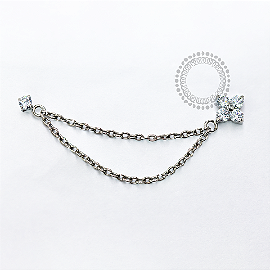 TN1679 Topo Trevo Corrente CZ 2 Roscas Titânio ASTM F-136